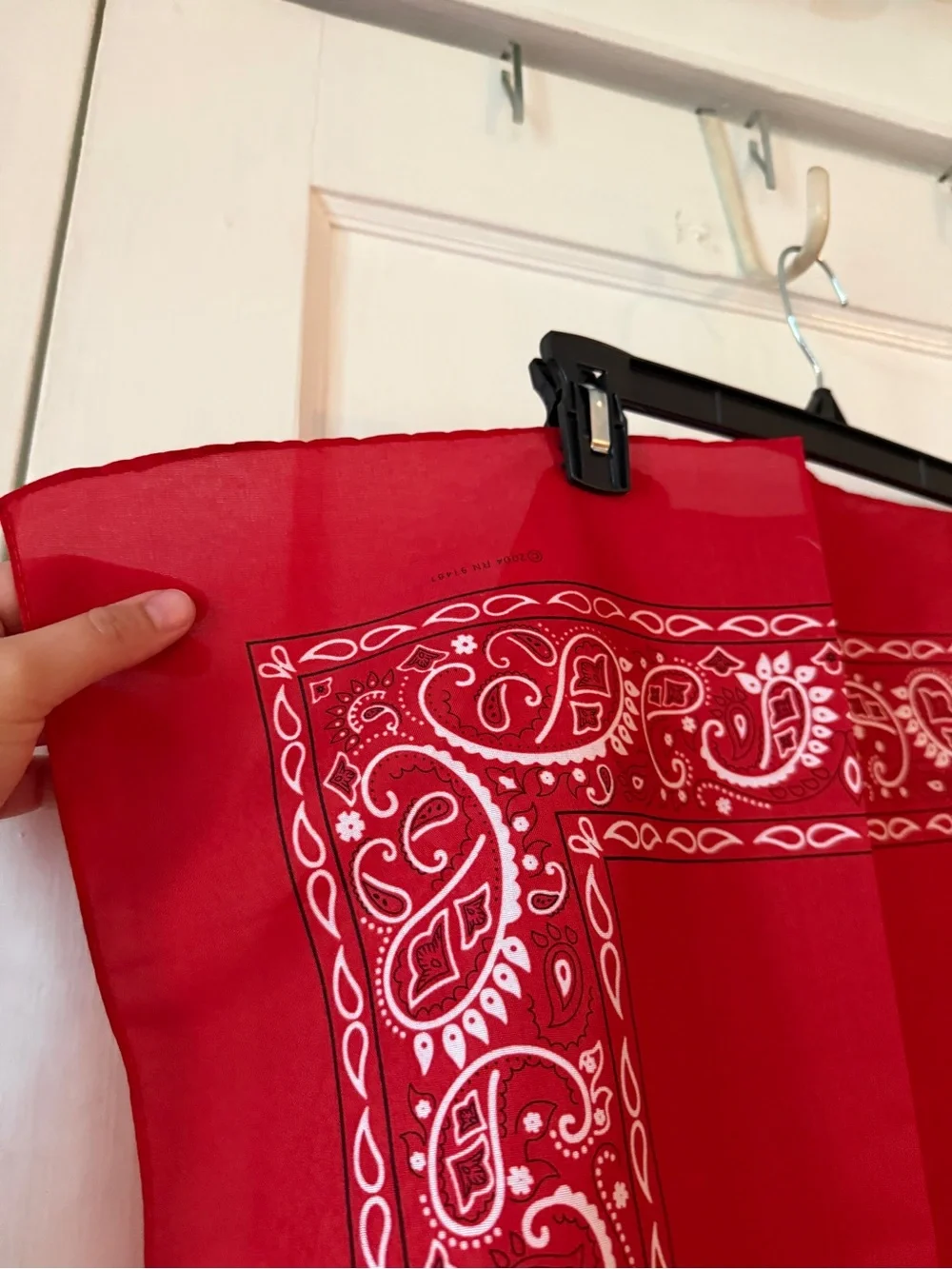 2004 Red Paisley Bandana Scarf (2)